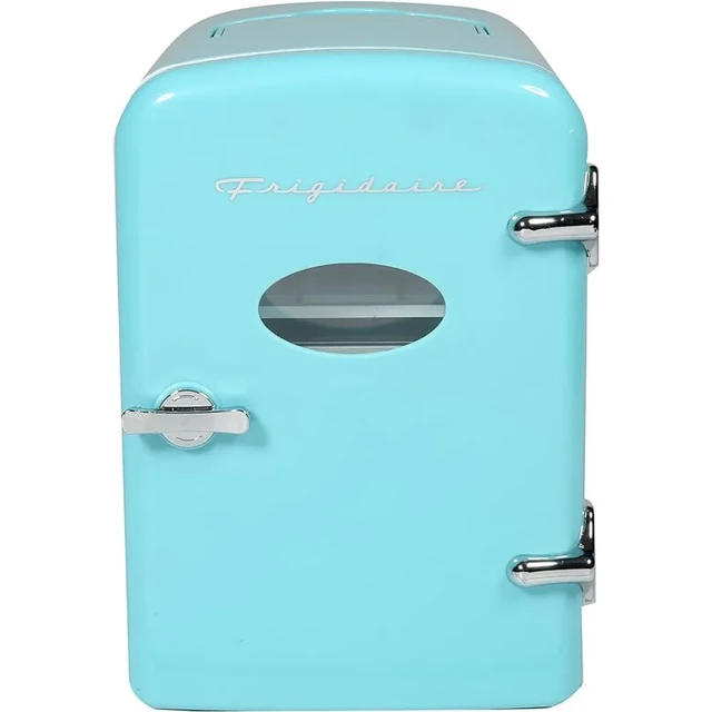 Blue Mini Portable Refrigerator for Car Portable Mini Fridge-Retro